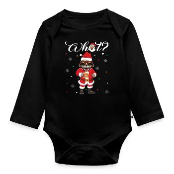 Chien de Noël Propriétaire de chien de Noël Animal - Body Bébé bio manches longues - noir - Devant
