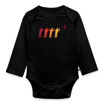Darts | Old man | Dartboard Darts Player - Organic Longsleeve Baby Bodysuit - black - Front