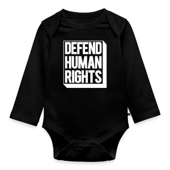 Menschenrechte Politik Freiheit Demonstrieren - Baby Bio-Langarm-Body - Schwarz - Vorne