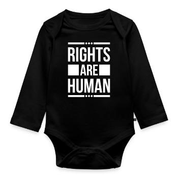 Menschenrechte Politik Freiheit Demonstrieren - Baby Bio-Langarm-Body - Schwarz - Vorne