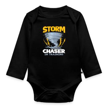 Storm Chaser Tornado Tornado Storms Cadeau - Body Bébé bio manches longues - noir - Devant