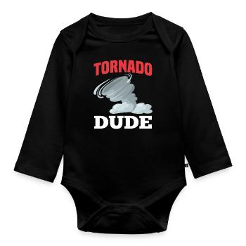 Tornado type storm chaser - Organic Longsleeve Baby Bodysuit - black - Front