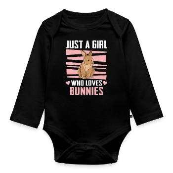 Rabbit Animal Pet Rabbit - Organic Longsleeve Baby Bodysuit - black - Front