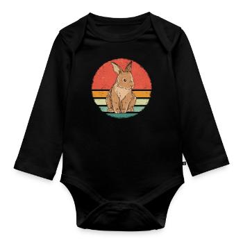Lapin lapin animal de compagnie lapin - Body Bébé bio manches longues - noir - Devant