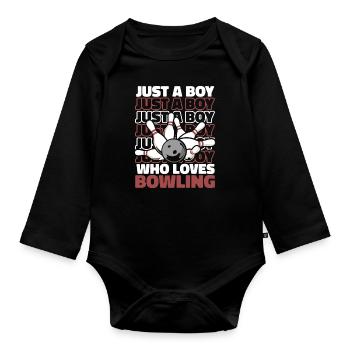 Bowling Bowler Pin Ball Bowling Ball - Body Bébé bio manches longues - noir - Devant