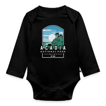 Acadia-Nationalpark - Baby Bio-Langarm-Body - Schwarz - Vorne