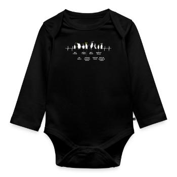 Pingouins, Pingouins, Amateurs de Pingouins - Body Bébé bio manches longues - noir - Devant