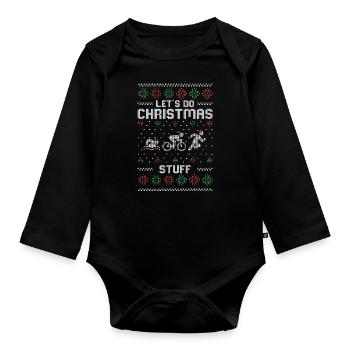 Ugly Christmas | Hässlicher Weihnachts Geschenk - Baby Bio-Langarm-Body - Schwarz - Vorne