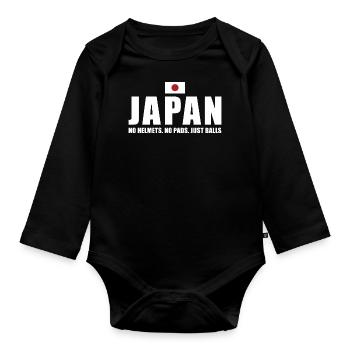 Pas de casques pas de coussinets juste des ballons Japan Rugby - Body Bébé bio manches longues - noir - Devant