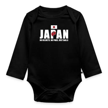 Pas de casques pas de coussinets juste des ballons Japan Rugby - Body Bébé bio manches longues - noir - Devant