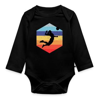 Volley-ball Joueurs de volley-ball Volley-ball - Body Bébé bio manches longues - noir - Devant