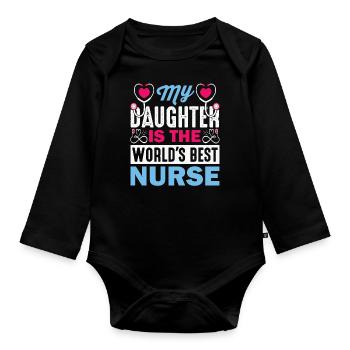 Physician Assistant Nurse Medical Practice Daughter - Organic Longsleeve Baby Bodysuit - black - Front