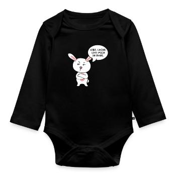 Lebe Lache Lass Mich In Ruhe - Baby Bio-Langarm-Body - Schwarz - Vorne