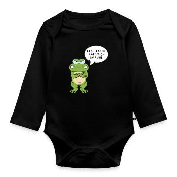 Lebe Lache Lass Mich In Ruhe - Baby Bio-Langarm-Body - Schwarz - Vorne