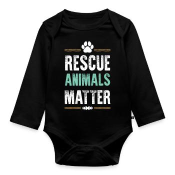 Animals Matter Tierschutz - Baby Bio-Langarm-Body - Schwarz - Vorne