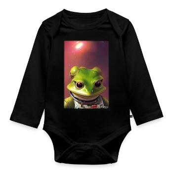 Frog Amphibian Astronaut Future Sci-Fi Technology - Body Bébé bio manches longues - noir - Devant