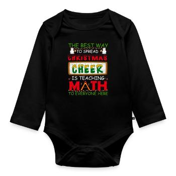 Laid Noël Professeur de mathématiques Modèle norvégien - Body Bébé bio manches longues - noir - Devant