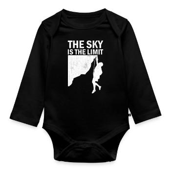 Bouldering Hiking - The Sky Is The Limit - Organic Longsleeve Baby Bodysuit - black - Front