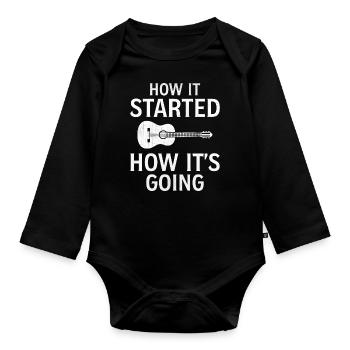 Guitar - How It Started How It's Going - Guitar Co - Organic Longsleeve Baby Bodysuit - black - Front