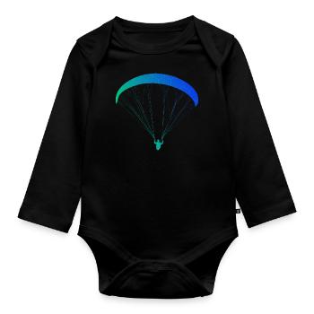 Paragliding Paragleiten Paraglider Paragleiter - Organic Longsleeve Baby Bodysuit - black - Front