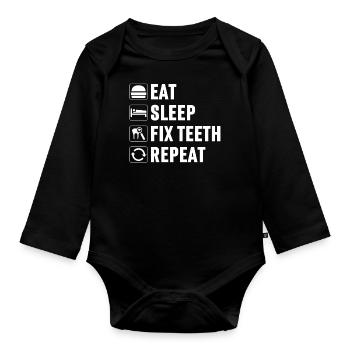 Dental assistant Dentist Tooth - Organic Longsleeve Baby Bodysuit - black - Front