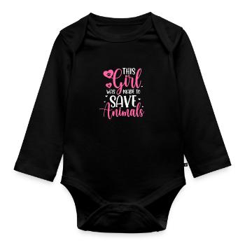 Tierarzt - Baby Bio-Langarm-Body - Schwarz - Vorne