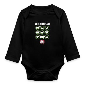 Veterinarian - Organic Longsleeve Baby Bodysuit - black - Front