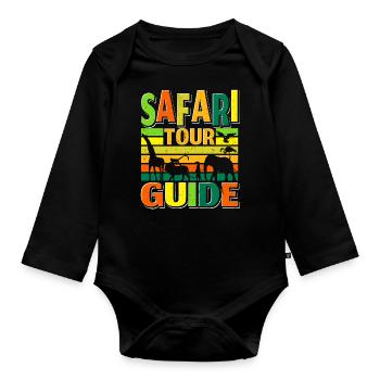 Safari Tour Guide - Baby Bio-Langarm-Body - Schwarz - Vorne