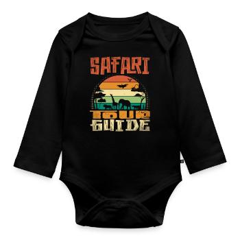 Safari Tour Guide - Baby Bio-Langarm-Body - Schwarz - Vorne