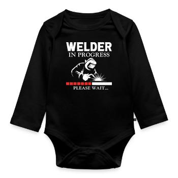 Welder Welding Apprentice Vintage - Baby Bio-Langarm-Body - Schwarz - Vorne