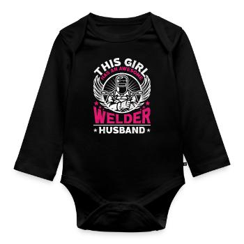 Soudeur Soudeur Femme Mari Ceci - Body Bébé bio manches longues - noir - Devant