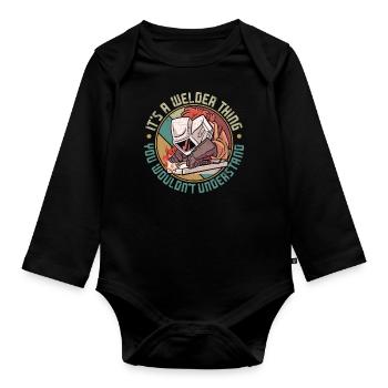 Soudeur Soudeur Vintage Rétro c’est - Body Bébé bio manches longues - noir - Devant