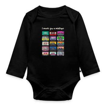 I Made You A Mixtape - Baby Bio-Langarm-Body - Schwarz - Vorne