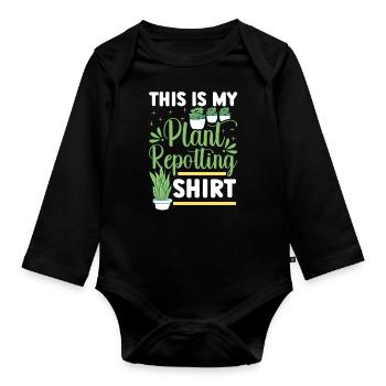 Plant Lovers Gardening Garden Gardeners - Organic Longsleeve Baby Bodysuit - black - Front