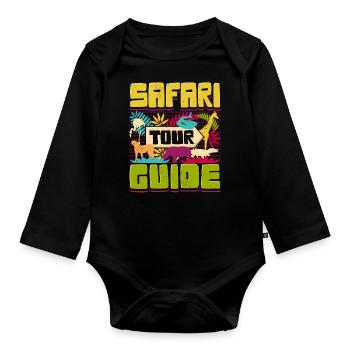 Safari Tour Guide - Baby Bio-Langarm-Body - Schwarz - Vorne