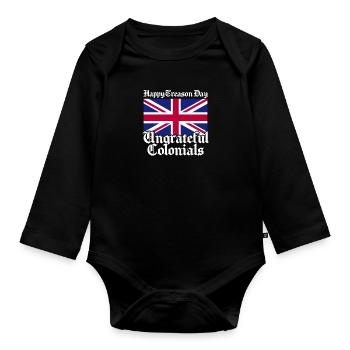 United Kingdom UK England Grossbritannien Geschenk - Baby Bio-Langarm-Body - Schwarz - Vorne
