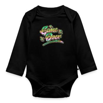 Game Over Graffiti - Baby Bio-Langarm-Body - Schwarz - Vorne