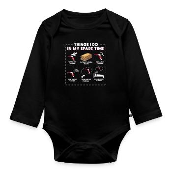 Things I do in my spare time Florida - Organic Longsleeve Baby Bodysuit - black - Front