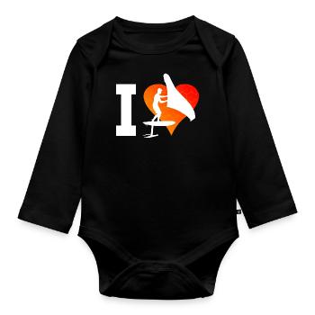 wingsurfen Herren wingsurf wingfoil hydrofoil - Baby Bio-Langarm-Body - Schwarz - Vorne
