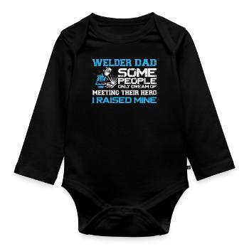 Welder Welding Father Vintage - Baby Bio-Langarm-Body - Schwarz - Vorne