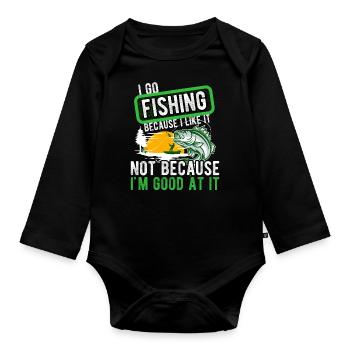 Angler Hobby Angler Fischer - Body Bébé bio manches longues - noir - Devant