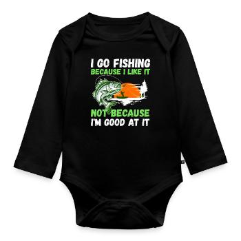 Angler Hobby Angler Fischer - Body Bébé bio manches longues - noir - Devant
