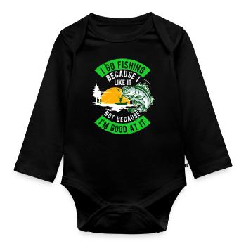 Angler Hobby Angler Fischer - Body Bébé bio manches longues - noir - Devant