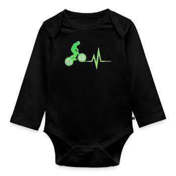 BMX - EKG - Organic Longsleeve Baby Bodysuit - black - Front