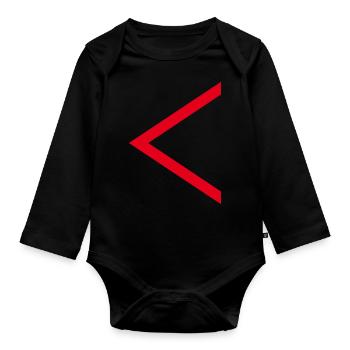 Flèche rouge - Body Bébé bio manches longues - noir - Devant