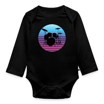 Drummer Women Drums Drummer - Organic Longsleeve Baby Bodysuit - black - Front
