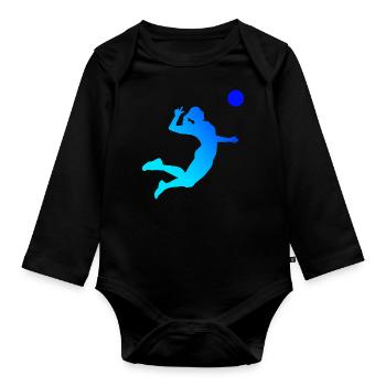 Volleyball masculin - Body Bébé bio manches longues - noir - Devant