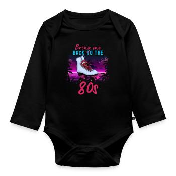Inline Skate Gift Rollskates Roller 70s - Organic Longsleeve Baby Bodysuit - black - Front