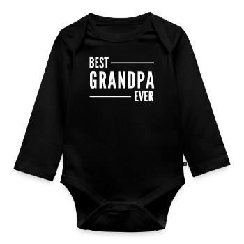 MEILLEUR GRAND-PÈRE DE TOUS LES TEMPS. CADEAU DE GRAND-PÈRE - Body Bébé bio manches longues - noir - Devant
