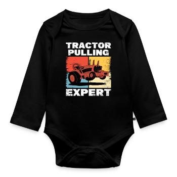 Farmer Tractor Agriculture Farmer Tractor Farm - Organic Longsleeve Baby Bodysuit - black - Front